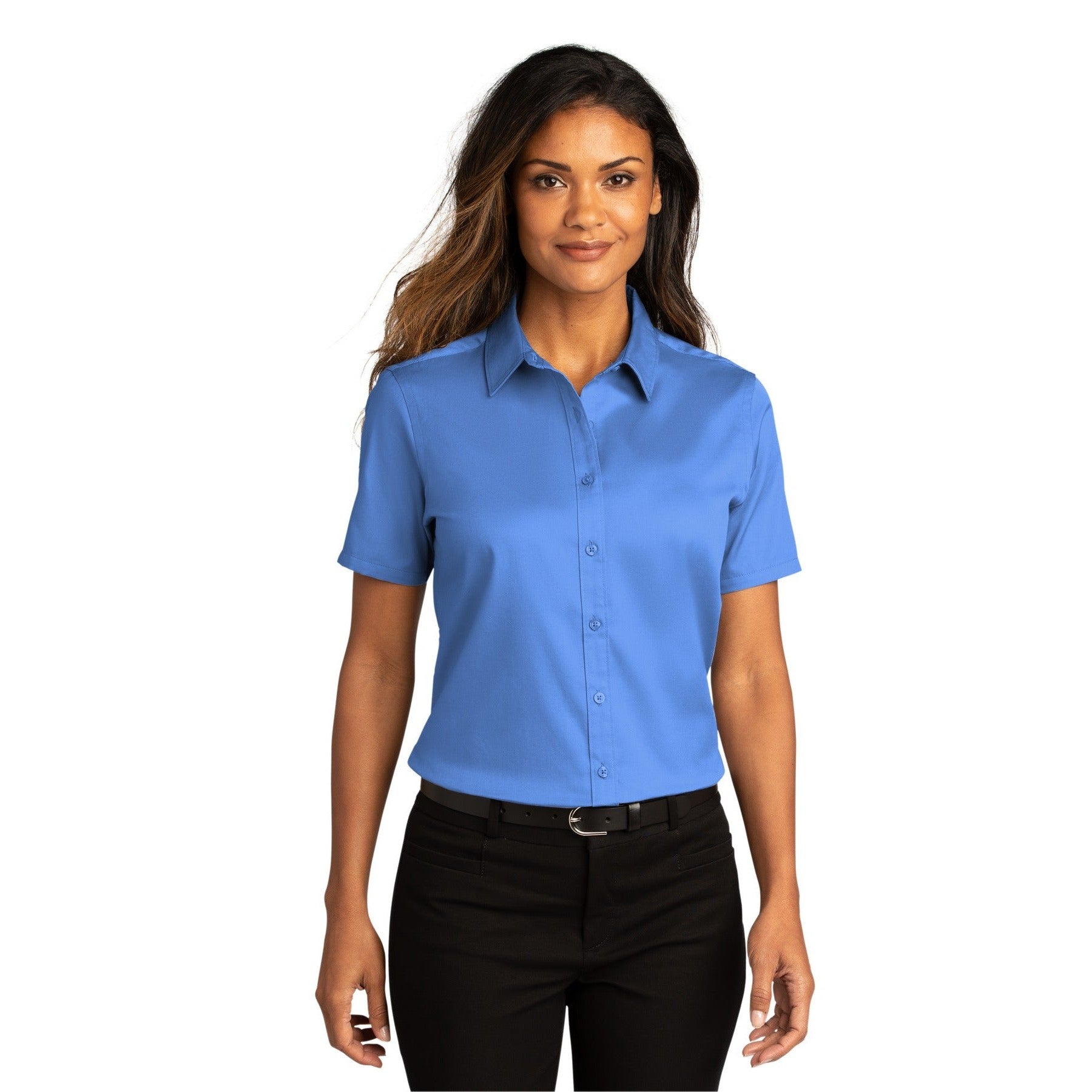 Port Authority-Port Authority® Women's Short Sleeve SuperPro React™Twill Shirt. LW809-MedTech-14